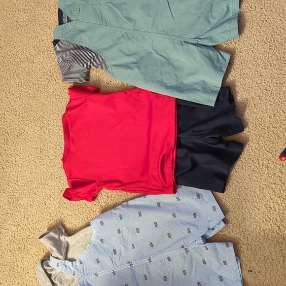 Bundle of Three Little Boy Outfits Size 12 Month 1 Nike and 2 Carter's Overalls - Picture 9 of 11